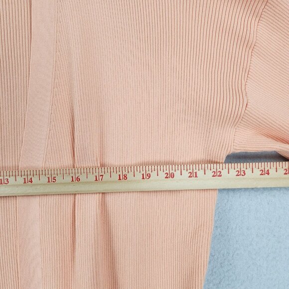 Endless Rose Sweater Womens Medium Coral Orange Long Ribbed Duster Cardigan NEW - Picture 6 of 12